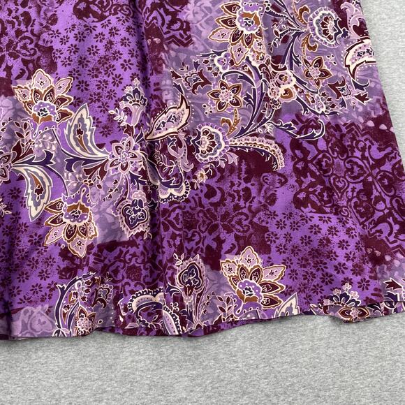 y2k Coldwater Creek Floral Maxi Skirt PL Purple Paisley Fairy Whimsigoth Boho - Picture 9 of 11